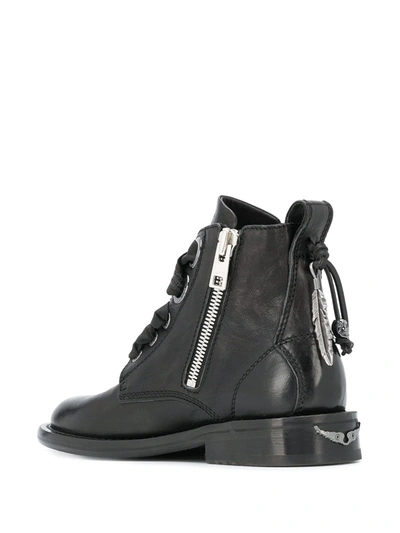 Zadig & Voltaire Lace-up 30mm Ankle Boots In Black