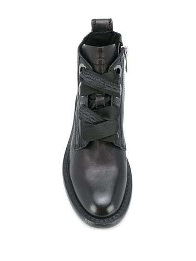 Zadig & Voltaire Lace-up 30mm Ankle Boots In Black