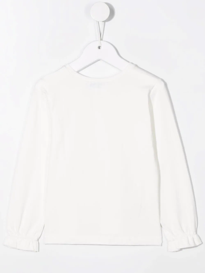 Siola Floral-embroidery Long-sleeve T-shirt In White