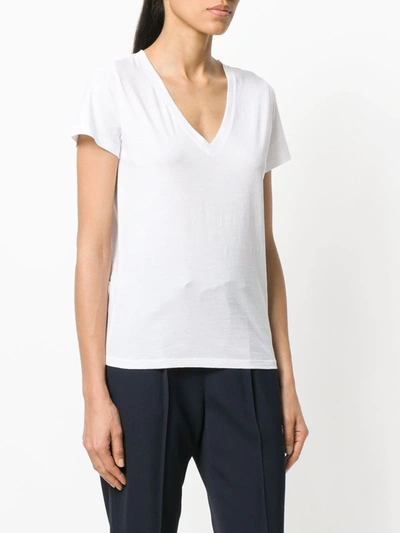 Vince Essential V-neck Pima Cotton T-shirt In White