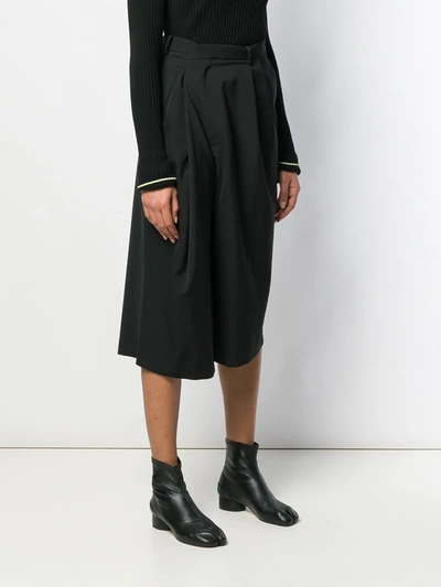 Shop Maison Margiela Asymmetric Cropped Trousers In Black