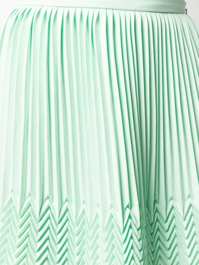 Shop Marco De Vincenzo Zigzag Hem Pleated Skirt In Green