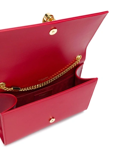 Shop Saint Laurent Kate Tassel Shoulder Bag In Red