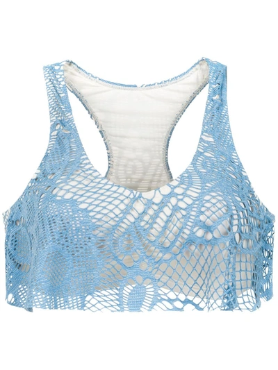 Shop Track & Field Cropped Bikini Top In Blue