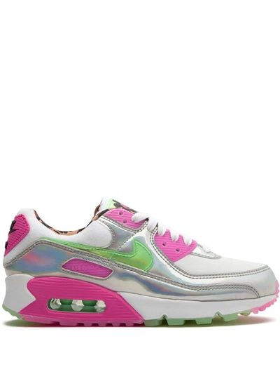 Nike Air Max 90 Lx Women's Shoe In White/illusion Green/laser Fuchsia |  ModeSens