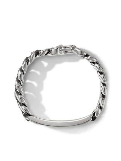 Shop David Yurman Sterling Silver Tiger Eye Curb-chain Id Bracelet