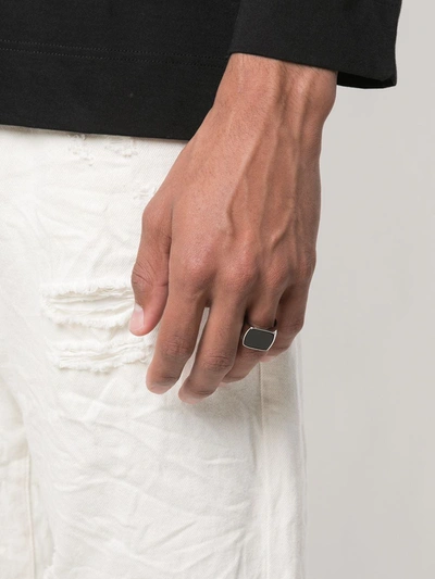 Nialaya Jewelry Onyx Cocktail Ring In Grey