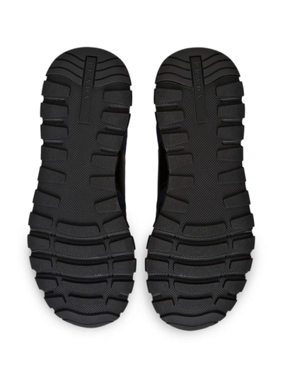 Shop Prada Two-toned Low Top Sneakers In Black
