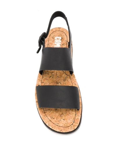 Shop Camper Oruga Slingback Leather Sandals In Black