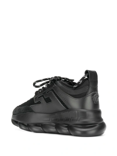 Shop Versace Chain Reaction Chunky Heel Sneakers In Black