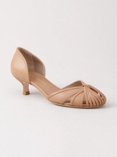 Shop Sarah Chofakian Low-heel Pumps In Brown