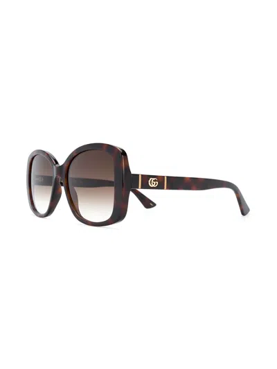 Gucci Double G Square-frame Sunglasses In Brown