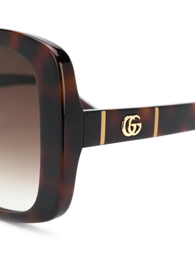 Gucci Double G Square-frame Sunglasses In Brown