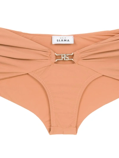 Shop Amir Slama Ruffled Top Bikini Set In Neutrals