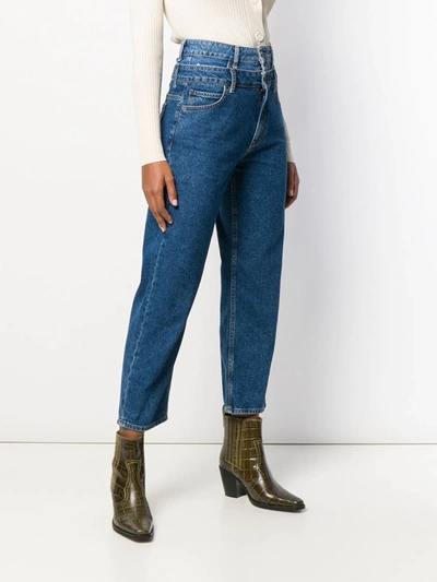 Shop Sandro Kitty Double-waisted Jeans In Blue