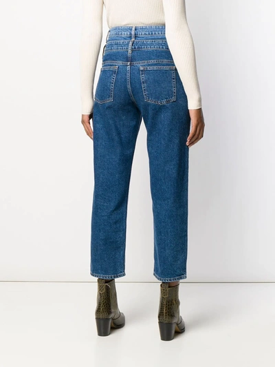 Shop Sandro Kitty Double-waisted Jeans In Blue