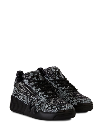 Shop Giuseppe Zanotti Talon Paisley Print Sneakers In Black