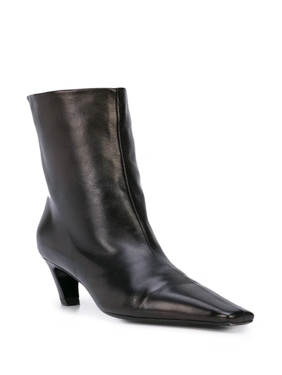 Khaite The Arizona 50mm Leather Ankle Boots In Black