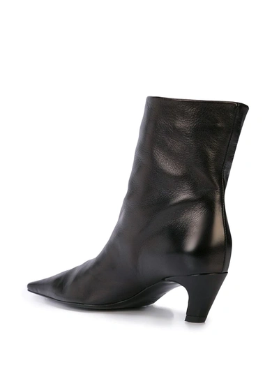 Shop Khaite The Arizona 50mm Leather Ankle Boots In Black