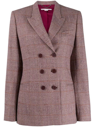 Shop Stella Mccartney Double-breasted Check Blazer In Pink