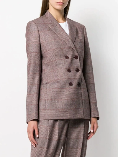Shop Stella Mccartney Double-breasted Check Blazer In Pink
