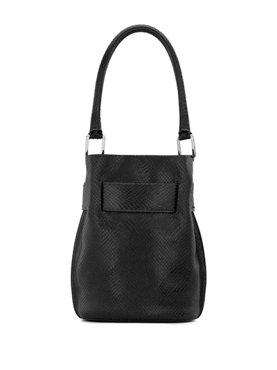Shop Giuseppe Zanotti Wanda Snakeskin-effect Bucket Bag In Black