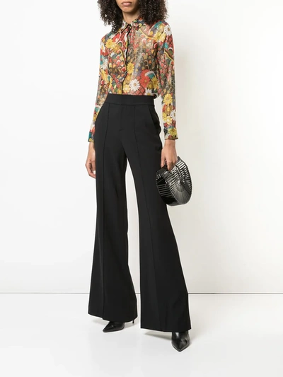 Shop Alice And Olivia Dylan High-waist Wide-leg Trousers In Black