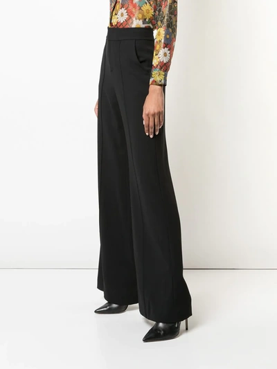 Alice And Olivia Athena Flared Wide Leg Trousers In Black