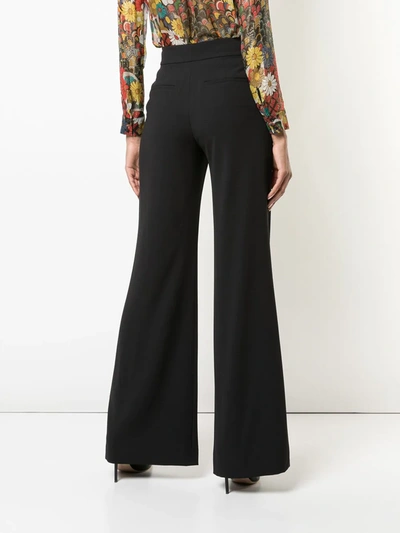 Alice And Olivia Athena Flared Wide Leg Trousers In Black