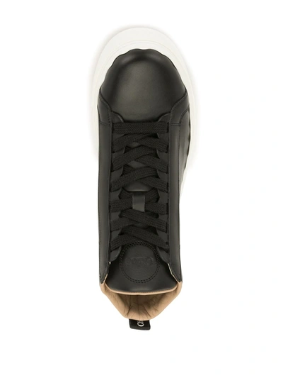 Shop Chloé Lauren Scalloped High-top Sneakers In Black