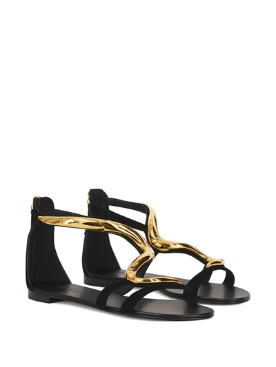 Giuseppe Zanotti Venere Flat Sandals In Black