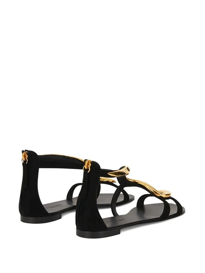 Shop Giuseppe Zanotti Venere Flat Sandals In Black