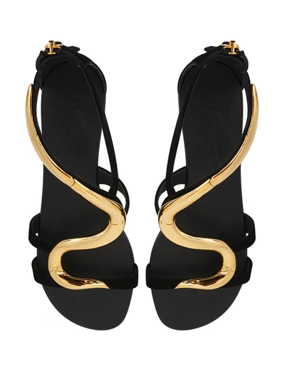 Shop Giuseppe Zanotti Venere Flat Sandals In Black