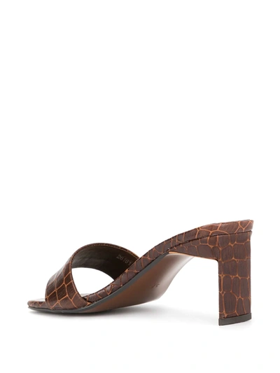 Senso Maisy I Croc-embossed Slide Sandals In Brown
