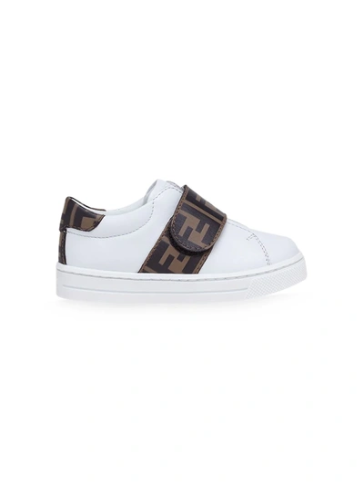 Shop Fendi Ff Touch Strap Sneakers In White