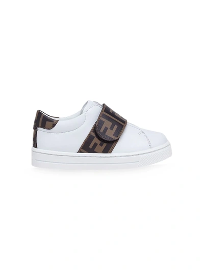 Fendi Ff Touch-strap Sneakers In White