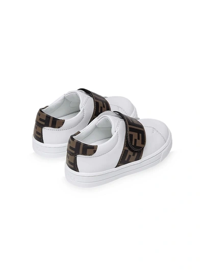 Shop Fendi Ff Touch Strap Sneakers In White