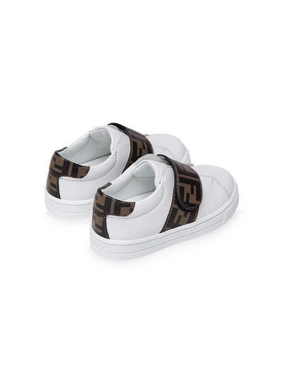 Fendi Ff Touch-strap Sneakers In White