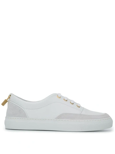 Shop Buscemi Lock Detail Lace-up Sneakers In White