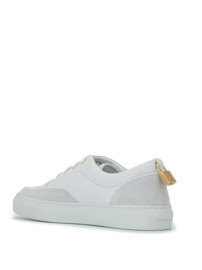 Shop Buscemi Lock Detail Lace-up Sneakers In White