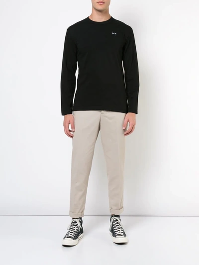 Comme Des Garçons Play Comme Des Garcons Play Black Heart Patch Long Sleeve T-shirt In Black