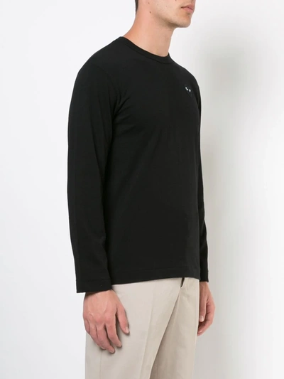 Comme Des Garçons Play Comme Des Garcons Play Black Heart Patch Long Sleeve T-shirt In Black
