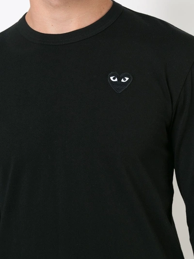 Comme Des Garçons Play Comme Des Garcons Play Black Heart Patch Long Sleeve T-shirt In Black