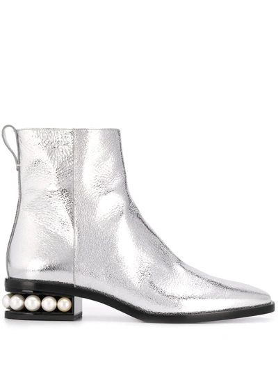 Shop Nicholas Kirkwood Casati Ankle Boots In Silver