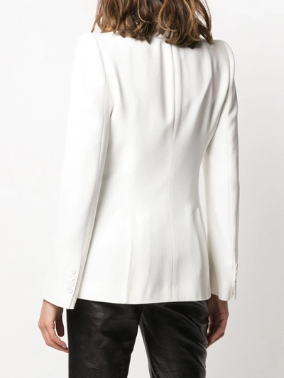 Shop Alexander Mcqueen Structured Shoulder Blazer In White