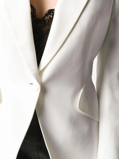 Shop Alexander Mcqueen Structured Shoulder Blazer In White