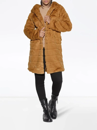 Shop Apparis Celina Faux-fur Coat In Brown