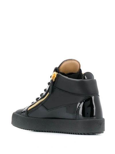 Giuseppe Zanotti Navy Velvet Mid-top Veronica Sneakers In Black