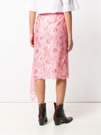 Shop Calvin Klein 205w39nyc Lace Asymmetric Skirt In Pink