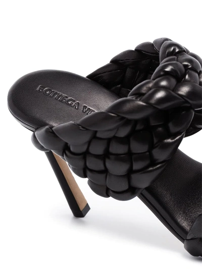 Shop Bottega Veneta Bv Curve 100mm Leather Sandals In Black